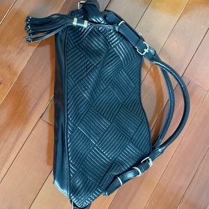 BCBG black leather handbag